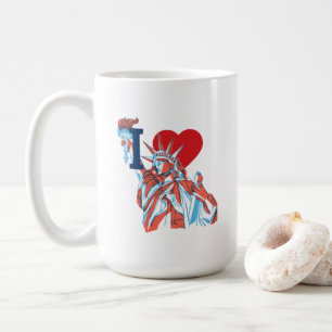 Mug Je ♥ la Statue de la Liberté d'Amérique le 4 juill