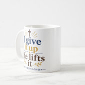 Mug Je l'abandonne, Il le soulève Citation d'espérance (Devant gauche)