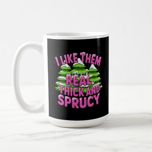 Mug Je les aime Vraiment épais et Sprucy Noël drôle (Gauche)