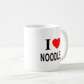 MUG JE ❤️ LES NOODLES J'AIME LES NOODLES JE LES COEUR (Devant droit)