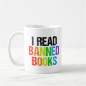 Mug Je lis des livres interdits Arc-en-ciel (Gauche)
