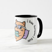 Mug Je lis, donc je brille ! (Devant droit)