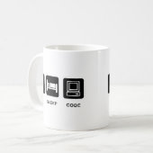 Mug Je mange, dors et code (Devant gauche)