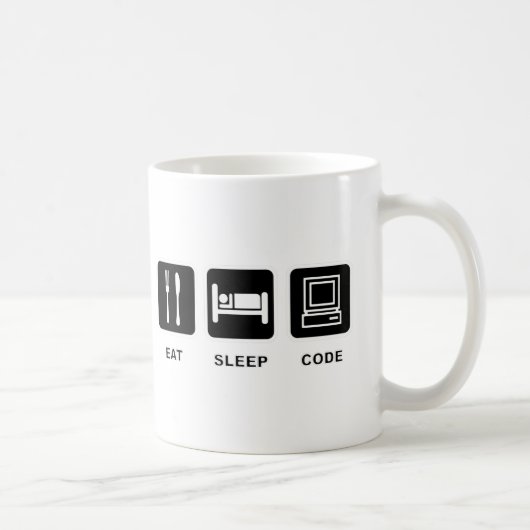 Mug Je mange, dors et code (Droite)