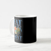 Mug Je Mange Du Ciment Maudit Chat Drôle Mème Curieuse (Devant gauche)