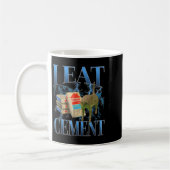 Mug Je Mange Du Ciment Maudit Chat Drôle Mème Curieuse (Gauche)
