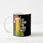 Mug Je mange du maïs de la longue façon drôle de Noël (Gauche)