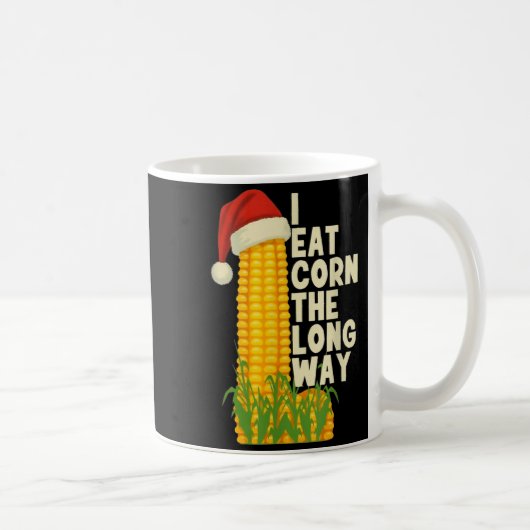 Mug Je mange du maïs de la longue façon drôle de Noël (Droite)