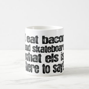 Mug Je mange le lard et la planche à roulettes