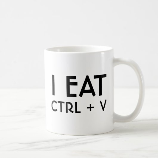 Mug Je mange le raccourci clavier Coller Pun (Droite)