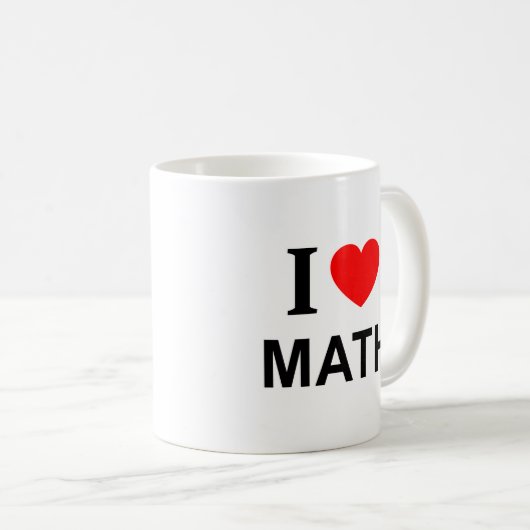 MUG JE ❤️ MATHS J'AIME MATHS MATHS I HEART MATH (Devant droit)