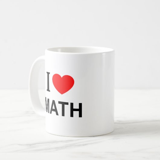 MUG JE ❤️ MATHS J'AIME MATHS MATHS I HEART MATH (Devant gauche)