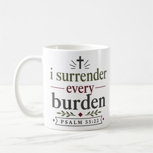 Mug Je me débarrasse de chaque fardeau Citation chréti (Gauche)