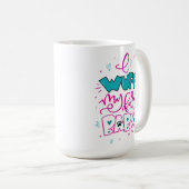 Mug Je me lave mon bébé fourrure, je lâche la main (Devant droit)