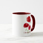 Mug Je me souviens des papillons rouges Aquarelles (Devant droit)