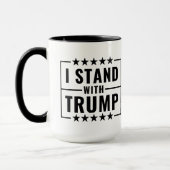 Mug Je me tiens avec la citation de Trump Patriotic (Gauche)