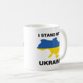 Mug Je me tiens avec l'Ukraine drapeau et carte ukrain (Devant droit)