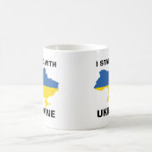 Mug Je me tiens avec l'Ukraine drapeau et carte ukrain (Centre)