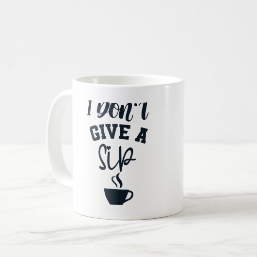 Mug Je m'en fiche d'une gorgée Design amusant pour ama (Devant gauche)