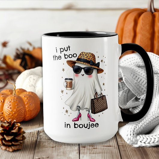 Mug Je mets le livre à Boujee Ghost Coquette Halloween