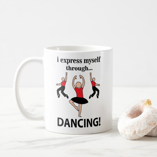 Mug Je m'exprime en dansant par la danse (Avec donut)