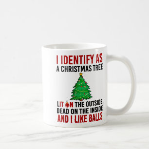 Mug Je m'identifie comme un arbre de Noël allumé à l'e