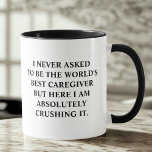 Mug Je n'ai jamais demandé d'être le meilleur fourniss<br><div class="desc">Drôle tasse à café en disant "Je n'ai jamais demandé d'être le meilleur fournisseur de soins au monde, mais ici je l'écrase absolument." Funny Unique Idea Cup Cadeau pour le meilleur aidant professionnel le plus grand aidant professionnel, parfait pour tout anniversaire, Noël, célébration ou simplement parce que vous devez dire...</div>