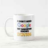 Mug Je n'ai pas besoin de Google Ma fille sait tout (Gauche)