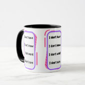 Mug je n'ai pas besoin de soins (Devant gauche)