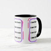 Mug je n'ai pas besoin de soins (Devant droit)
