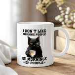 Mug Je n'aime pas les gens du matin Sarcastique Chat N<br><div class="desc">Express vos véritables sentiments sur les premiers matins avec le "Je n'aime pas les gens du matin Sarcastique Black Cat Cat Coffee Mug." Doté d'un chat noir grincheux et d'une citation humoristique, "Je n'aime pas les gens du matin, ou du matin, ou les gens", cette tasse est parfaite pour ceux...</div>
