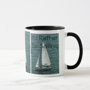 Mug Je naviguerais plutôt, le voilier blanc