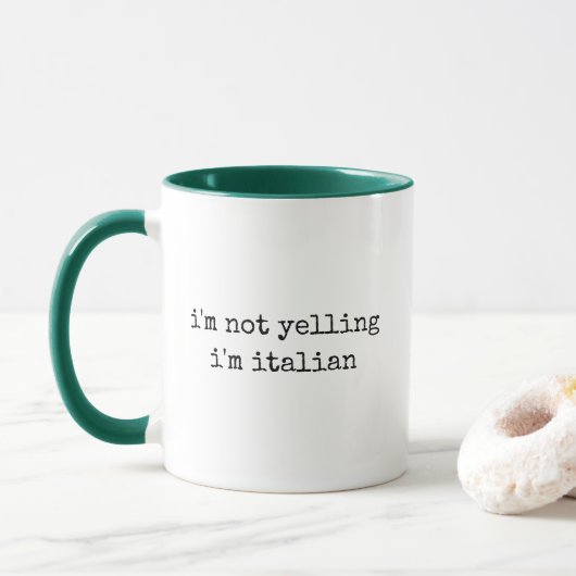Mug Je Ne Crie Pas Je Suis Italien Drôle (Avec donut)