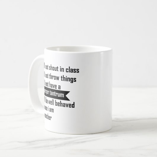 Mug Je ne crierai pas dans le professeur de classe - (Devant gauche)