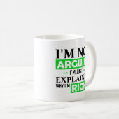Mug Je ne discute pas, j'explique simplement pourquoi (Devant droit)