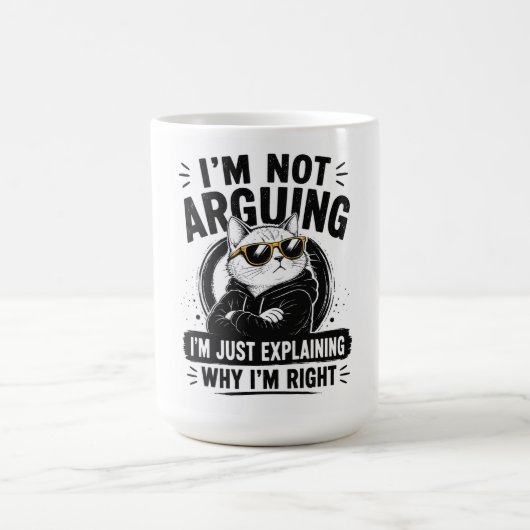 Mug Je ne discute pas, j'explique simplement pourquoi  (Centre)