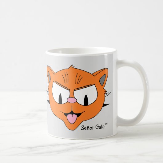 Mug "Je ne donne pas de soupe", un chat de caricature (Droite)
