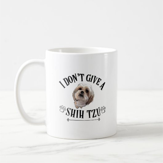 Mug Je ne donne pas un tzu chiite / Amoureux des chien (Gauche)