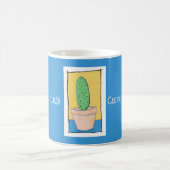 Mug Je ne fais pas de câlins, cactus épineux, sur bleu (Centre)
