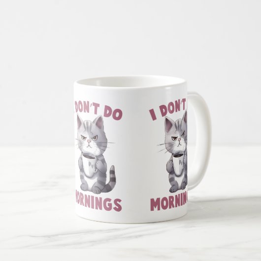 Mug Je ne fais pas le matin (Devant droit)