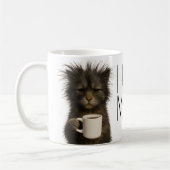 Mug Je ne fais pas les matins chat drôle caféine (Gauche)