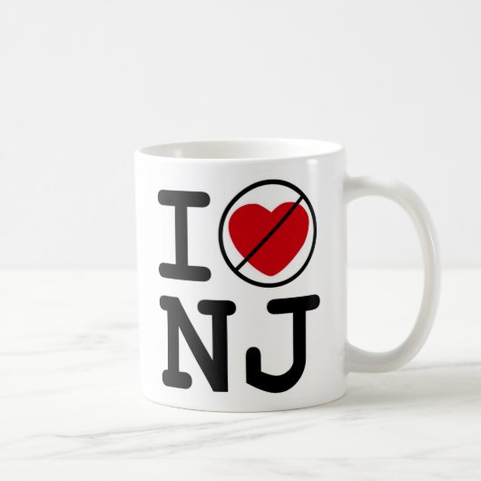 Mug Je ne fais pas New Jersey de coeur (Droite)