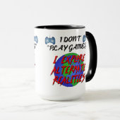 Mug Je ne joue pas aux jeux que j'explore (Devant droit)
