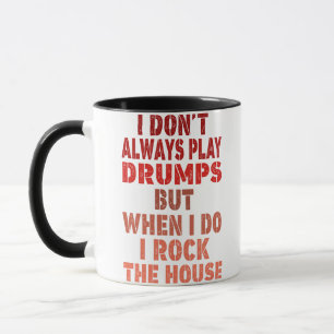 Mug Je ne joue pas toujours de la batterie drôle rétro