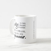 Mug Je ne juge pas par - des bouts de grammaire (Devant gauche)