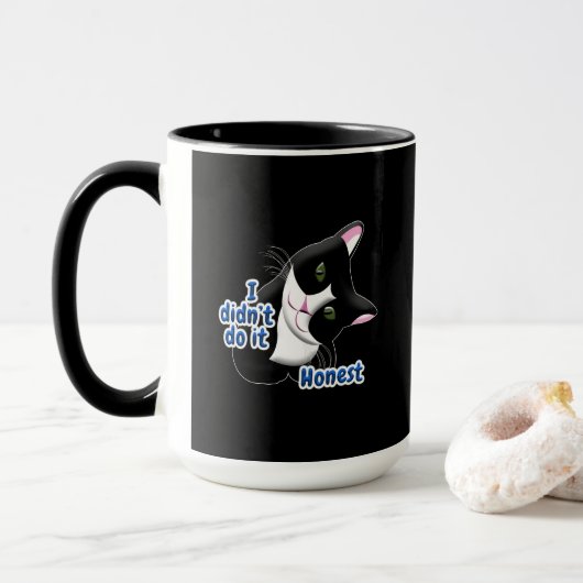 Mug Je ne l'ai pas fait Chat (Avec donut)