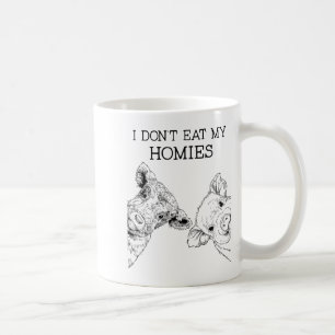 Mug Je ne mange pas mes potes drôle végétarien végane