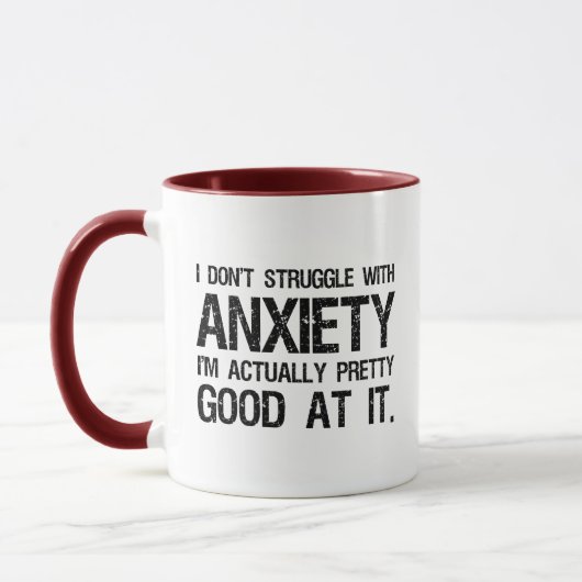 Mug Je ne me bats pas avec l'anxiété (Gauche)