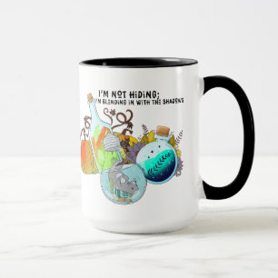 Mug Je ne me cache pas ; je me mélange à drôle