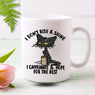 Mug Je ne me lève pas et ne brille pas, je caffeinate,